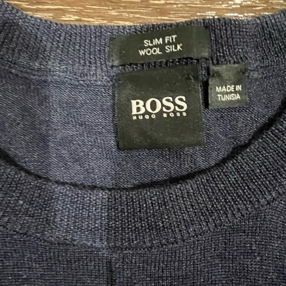 NWOT Boss Hugo boss dark blue sweater small size - Picture 9 of 12